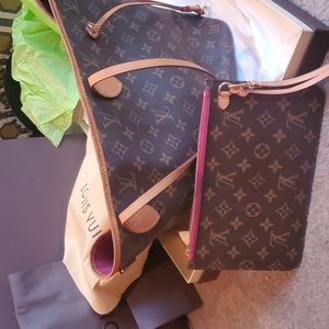 Louis vuitton HP trio  neverfall mm tote with purse 👛 box dust cover bag